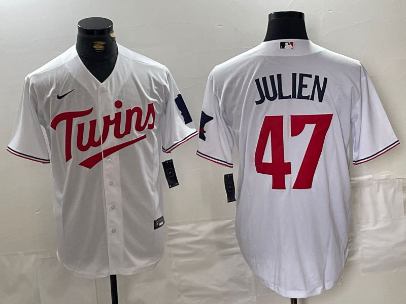 Men Minnesota Twins #47 Julien White 2024 Nike Game MLB Jersey style 2->cleveland indians->MLB Jersey